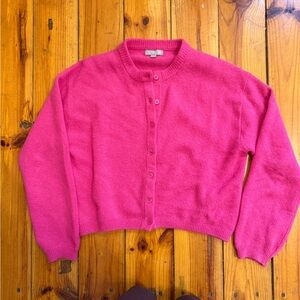 J. Crew super soft pink bubblegum Button-Up Cardigan
